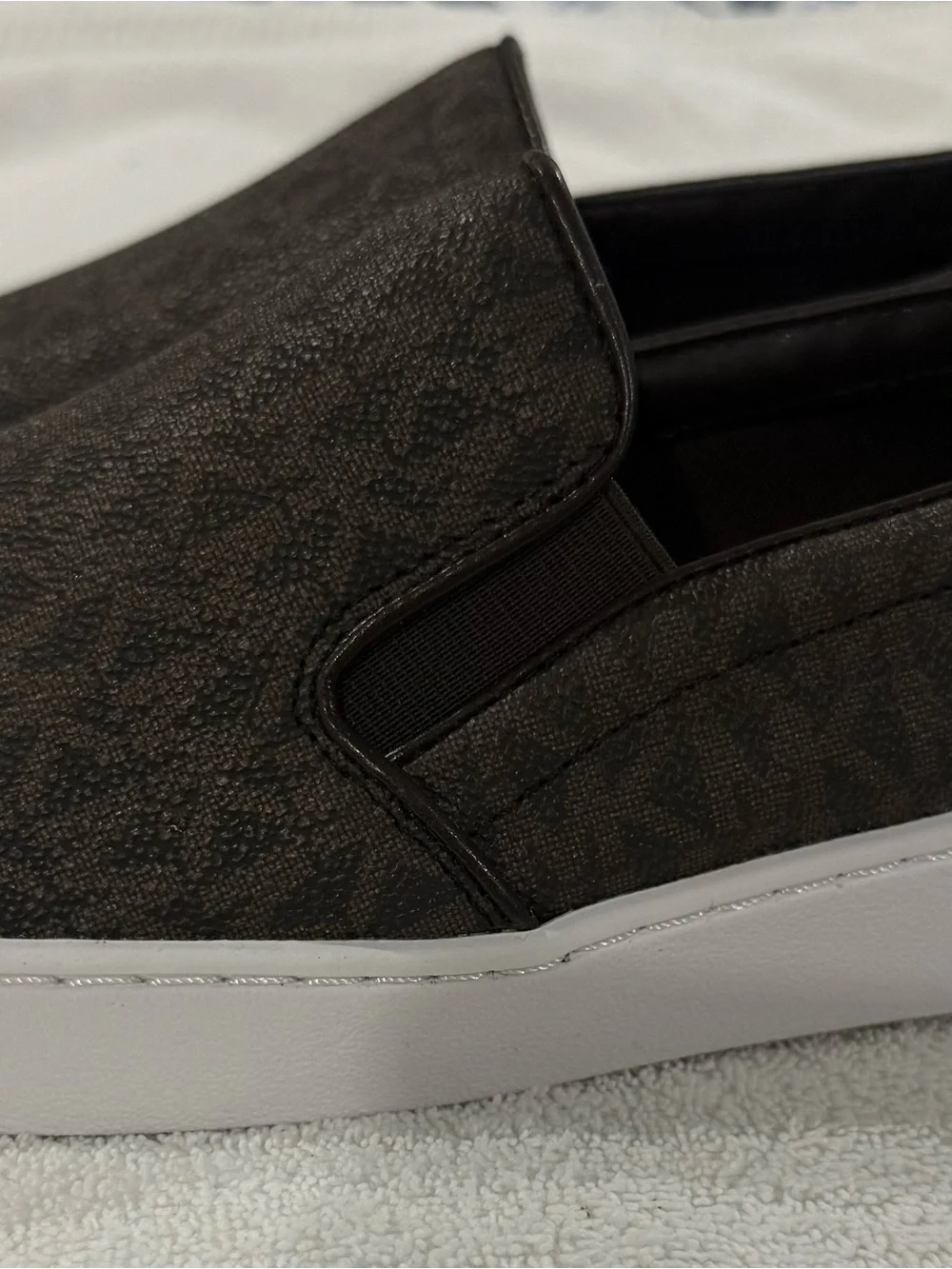 Michael Kors Brown Monogram Slip-On Sneakers for Men